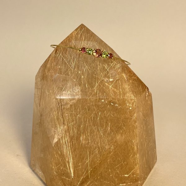 Bracciale semirigido in oro giallo con tormaline - immagine 4