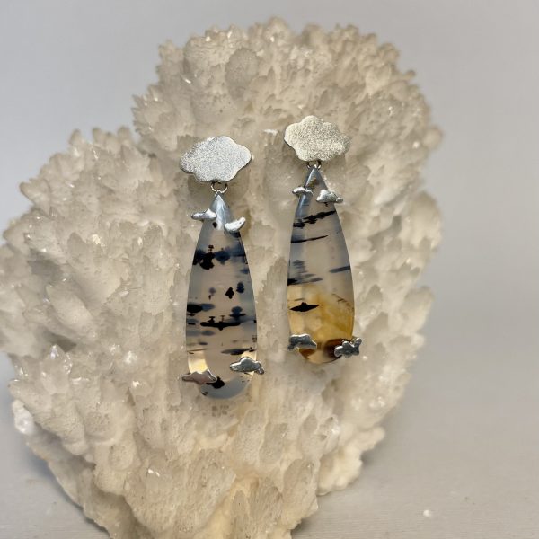 Orecchini d'argento con agate paesine - immagine 2