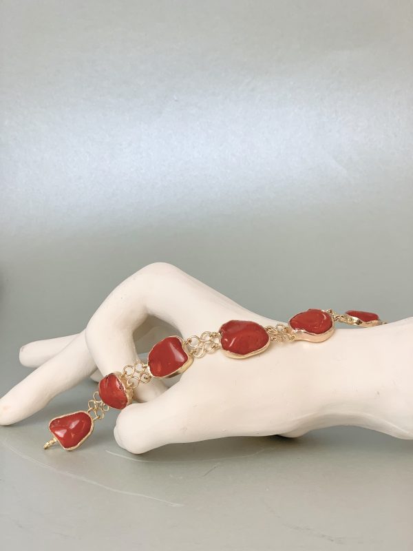 Bracciale in oro rosso con coralli - immagine 2