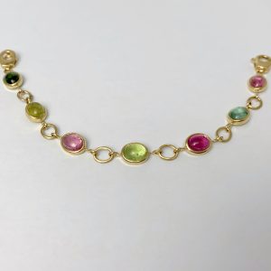 Bracciale in oro giallo con tormaline