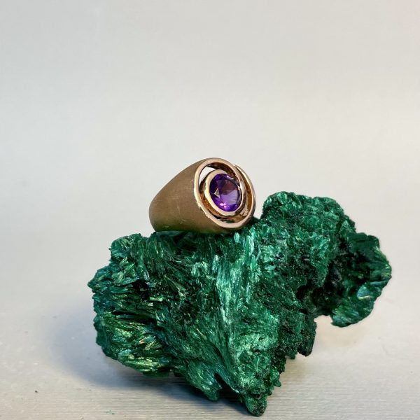 Anello in oro rosso 9KT con Ametista - immagine 3