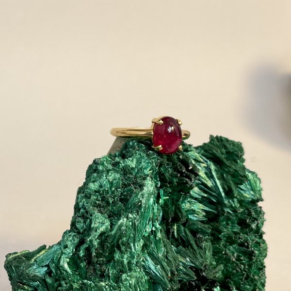 Anello in oro giallo 18KT con Tormalina Rubellite - immagine 2