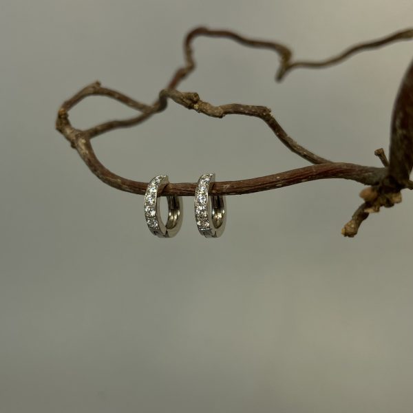 Orecchini in oro bianco con diamanti - immagine 4