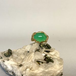 anello crisoprasio e oro giallo