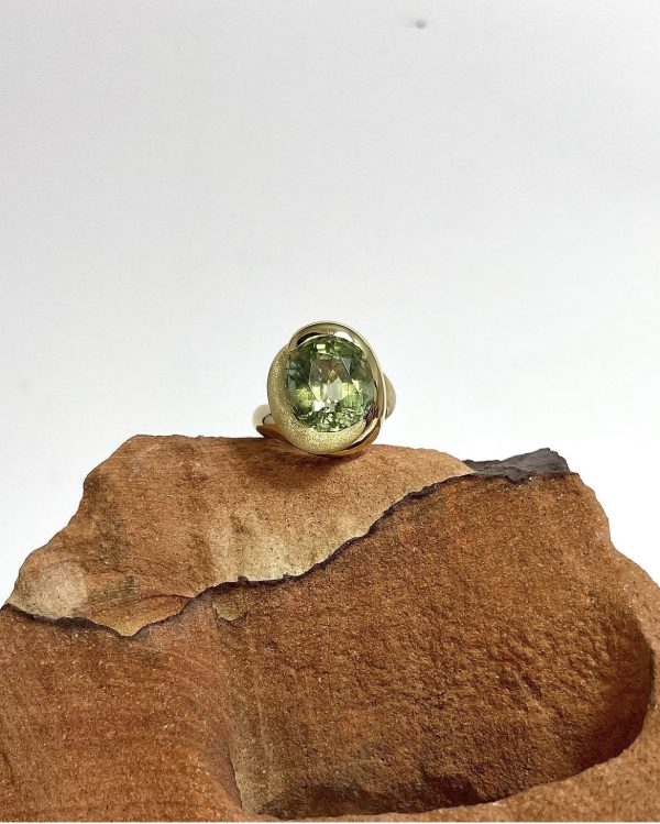 anello con tormalina verde